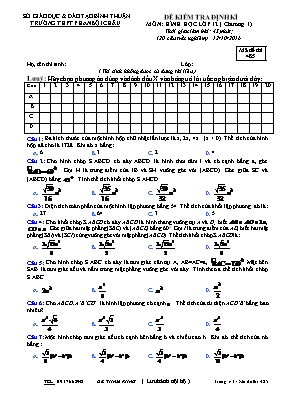 Đề kiêm tra đinh ki môn Hinh hoc lơp 12 (chương 1) - Mã đề thi 132